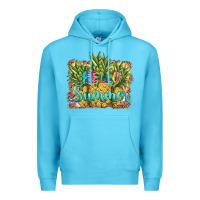 Ocean Blue hello summer pineapple Premium Hoodie - BarkalooDesign