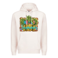 Pale Pink hello summer pineapple Premium Hoodie - BarkalooDesign