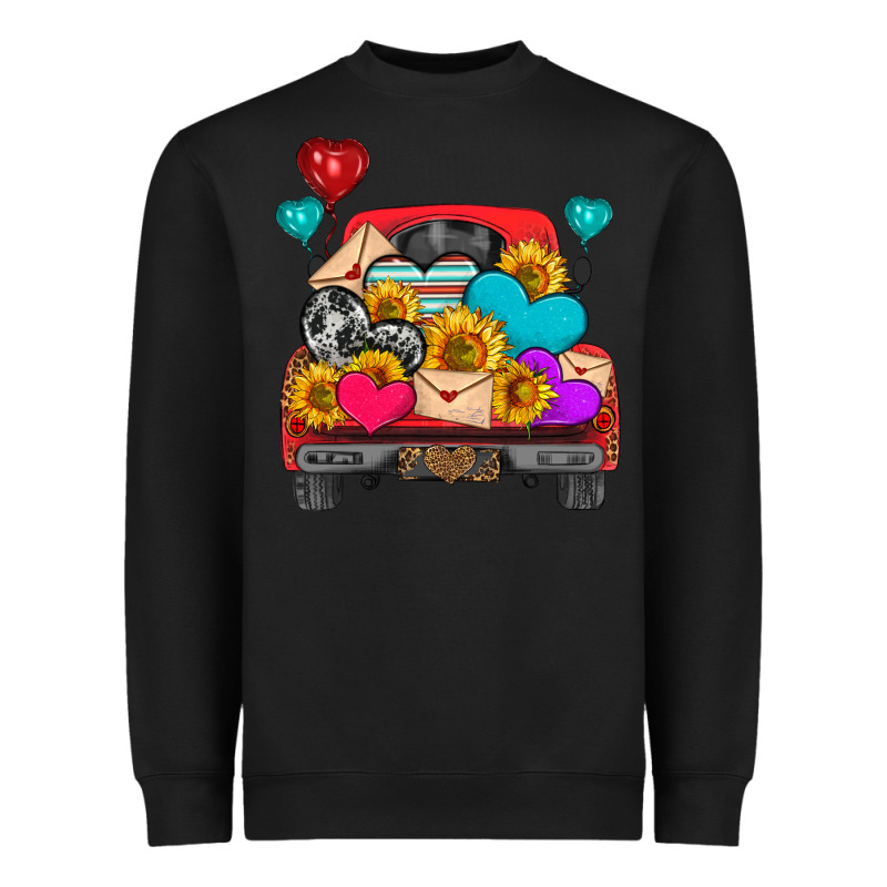 Western Truck With Heart Heavyweight Sweatshirt by HRA Design Shop | Teevron
