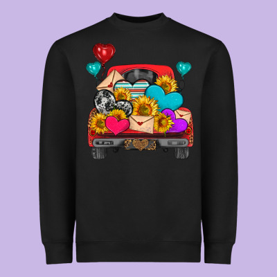 Western Truck With Heart Heavyweight Sweatshirt Designed By Hra Design Shop