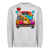Heather Grey western truck with heart Heavyweight Sweatshirt - HRA Design Shop