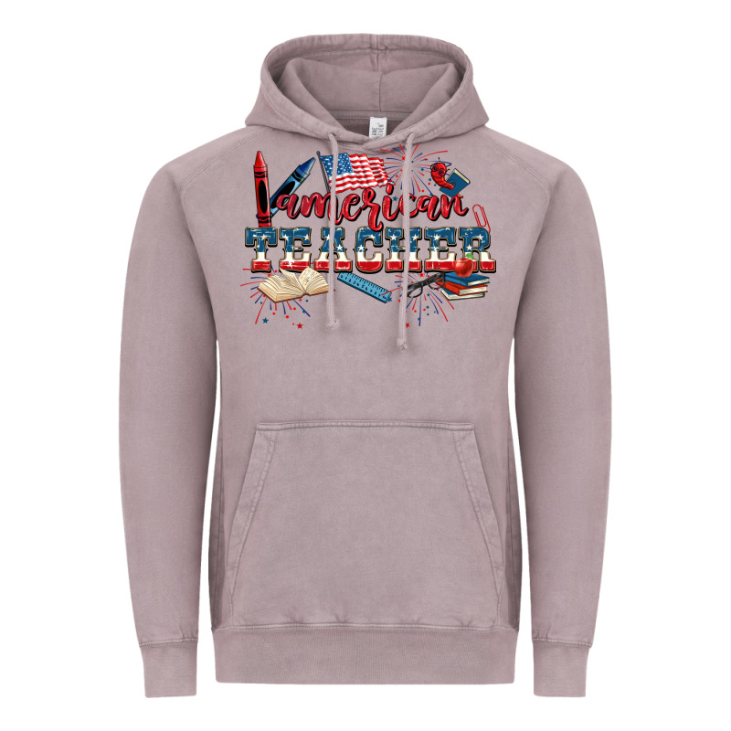 American Teacher 4th Of July Vintage Hoodie by CowGirlArtShop | Teevron