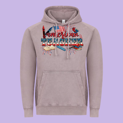 American Teacher 4th Of July Vintage Hoodie Designed By Cowgirlartshop
