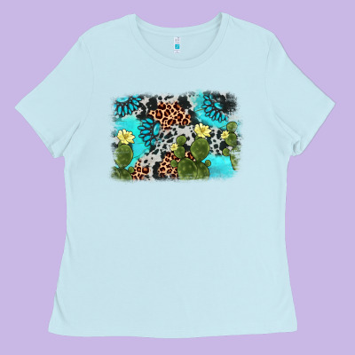 Cactus Gemstone Background Ladies Tee Designed By Adodesignshop