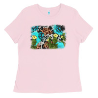 Bubblegum Pink cactus gemstone background Ladies Tee - AdoDesignShop