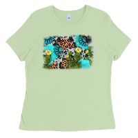 Matcha cactus gemstone background Ladies Tee - AdoDesignShop
