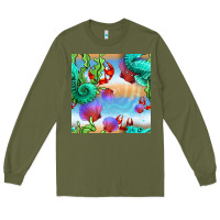Army Green seahorse and beach Long Sleeve Tee - BundleAndBundleShop