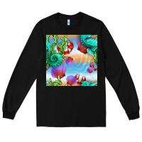 Black seahorse and beach Long Sleeve Tee - BundleAndBundleShop