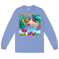 Colony Blue seahorse and beach Long Sleeve Tee - BundleAndBundleShop