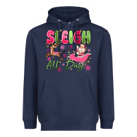 Navy sleigh all day Heavyweight Hoodie - MaliasSmallBusiness