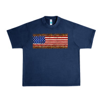 Navy usa flag leopard Urban Heavy Tee - JahusDesignShop