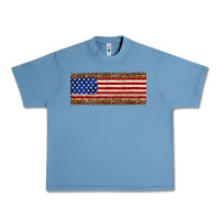 Pebble Blue usa flag leopard Urban Heavy Tee - JahusDesignShop