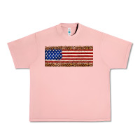 Salmon usa flag leopard Urban Heavy Tee - JahusDesignShop