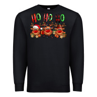 Black Ho ho ho Reindeer Premium Sweatshirt - NancyCooperArtShop