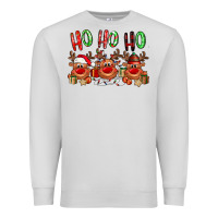 Dove Grey Ho ho ho Reindeer Premium Sweatshirt - NancyCooperArtShop