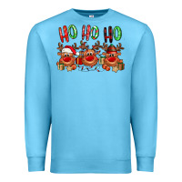 Ocean Blue Ho ho ho Reindeer Premium Sweatshirt - NancyCooperArtShop