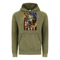 Vintage Olive Army skull 4th of july Vintage Hoodie - CowGirlArtShop