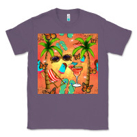 Lavender summer slipper and cocktail seamless pattern Classic Tee - BundleAndBundleShop