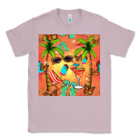 Lilac summer slipper and cocktail seamless pattern Classic Tee - BundleAndBundleShop