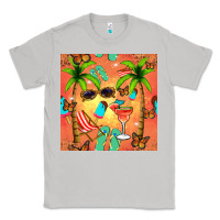 Moon Dust summer slipper and cocktail seamless pattern Classic Tee - BundleAndBundleShop