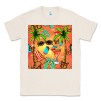 Natural summer slipper and cocktail seamless pattern Classic Tee - BundleAndBundleShop