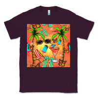 Plum summer slipper and cocktail seamless pattern Classic Tee - BundleAndBundleShop