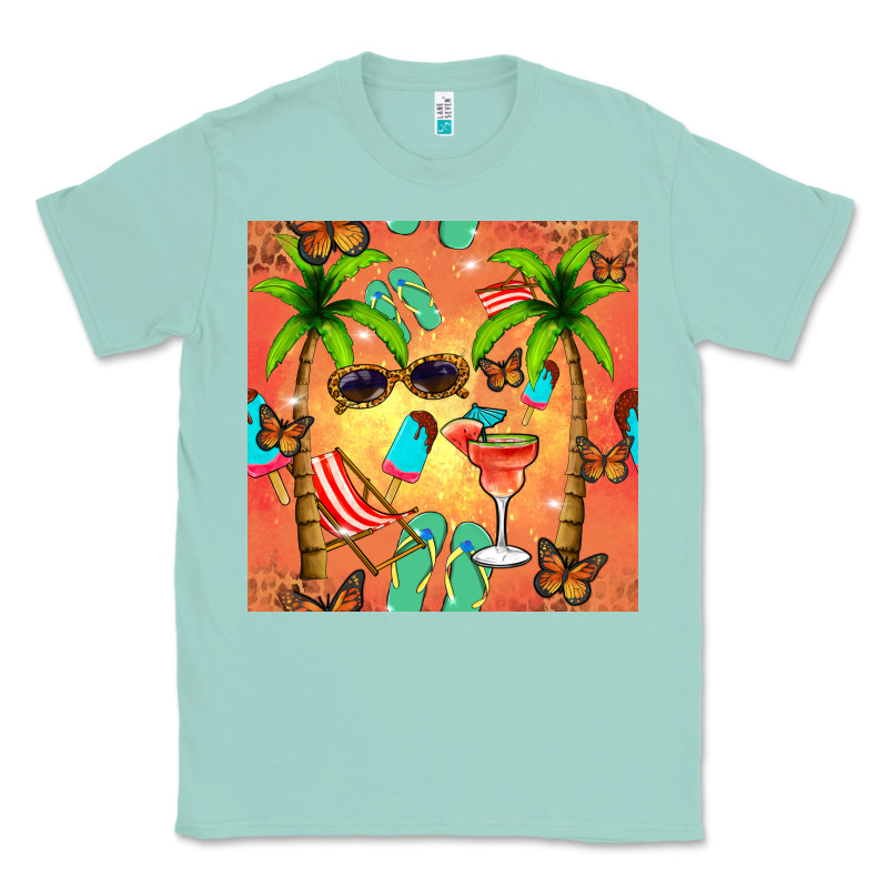 Summer Slipper And Cocktail Seamless Pattern Classic Tee by BundleAndBundleShop | Teevron