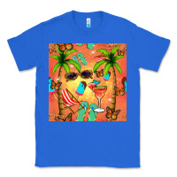 True Royal summer slipper and cocktail seamless pattern Classic Tee - BundleAndBundleShop