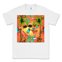White summer slipper and cocktail seamless pattern Classic Tee - BundleAndBundleShop