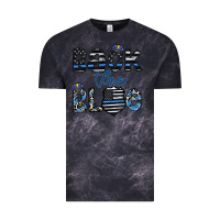Cloud Black back the blue1 Vintage Tee - CowhideDigitalArt