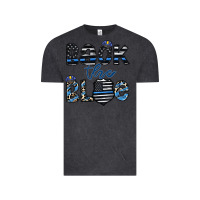 Vintage Black back the blue1 Vintage Tee - CowhideDigitalArt