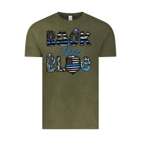 Vintage Olive back the blue1 Vintage Tee - CowhideDigitalArt