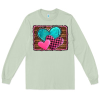 Matcha valentine's day hearts turquoise heart Long Sleeve Tee - AdoDesignShop