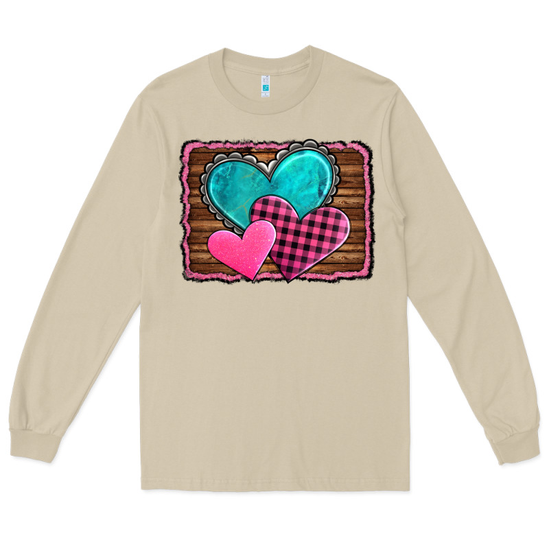 Valentine's Day Hearts Turquoise Heart Long Sleeve Tee by AdoDesignShop | Teevron