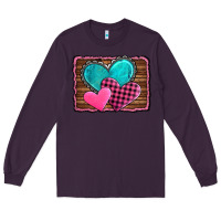 Plum valentine's day hearts turquoise heart Long Sleeve Tee - AdoDesignShop