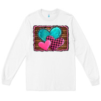 White valentine's day hearts turquoise heart Long Sleeve Tee - AdoDesignShop