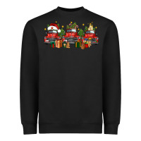 Black christmas trucks Heavyweight Sweatshirt - FaDigitalArtStudio