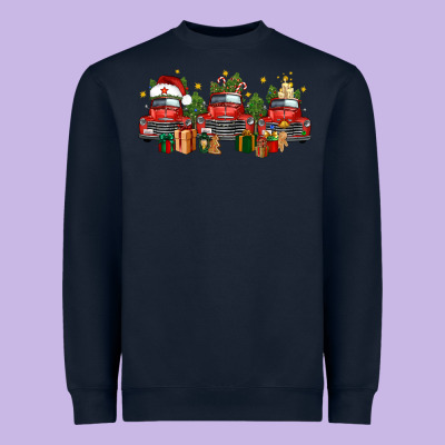 Christmas Trucks Heavyweight Sweatshirt Designed By Fadigitalartstudio