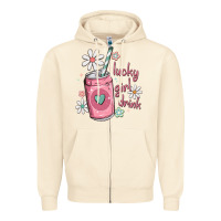Sandshell lucky girl drink Zipper Hoodie - MaliasSmallBusiness