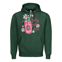 Sports Green lucky girl drink Zipper Hoodie - MaliasSmallBusiness