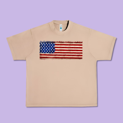 Usa Flag Urban Heavy Tee Designed By Jahusdesignshop