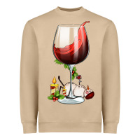 Christmas Wine Glass Heavyweight Sweatshirt | Teevron