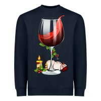 Navy christmas wine glass Heavyweight Sweatshirt - FaDigitalArtStudio
