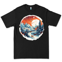 Black deer snow house design Premium Tee - Unal Design