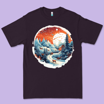 Deer Snow House Design Premium Tee Designed By Unal Design