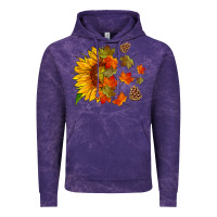Cloud Purple sunflower and autumn leaves Vintage Hoodie - HRA Design Shop