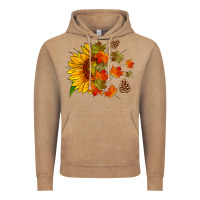 Vintage Coffee sunflower and autumn leaves Vintage Hoodie - HRA Design Shop