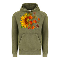 Sunflower And Autumn Leaves Vintage Hoodie | Teevron