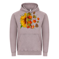 Vintage Zinc sunflower and autumn leaves Vintage Hoodie - HRA Design Shop