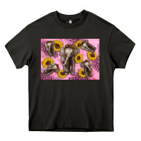 Asphalt Baby elephant sunflowers kid's bottle Heavy Core Tee - Artiststas